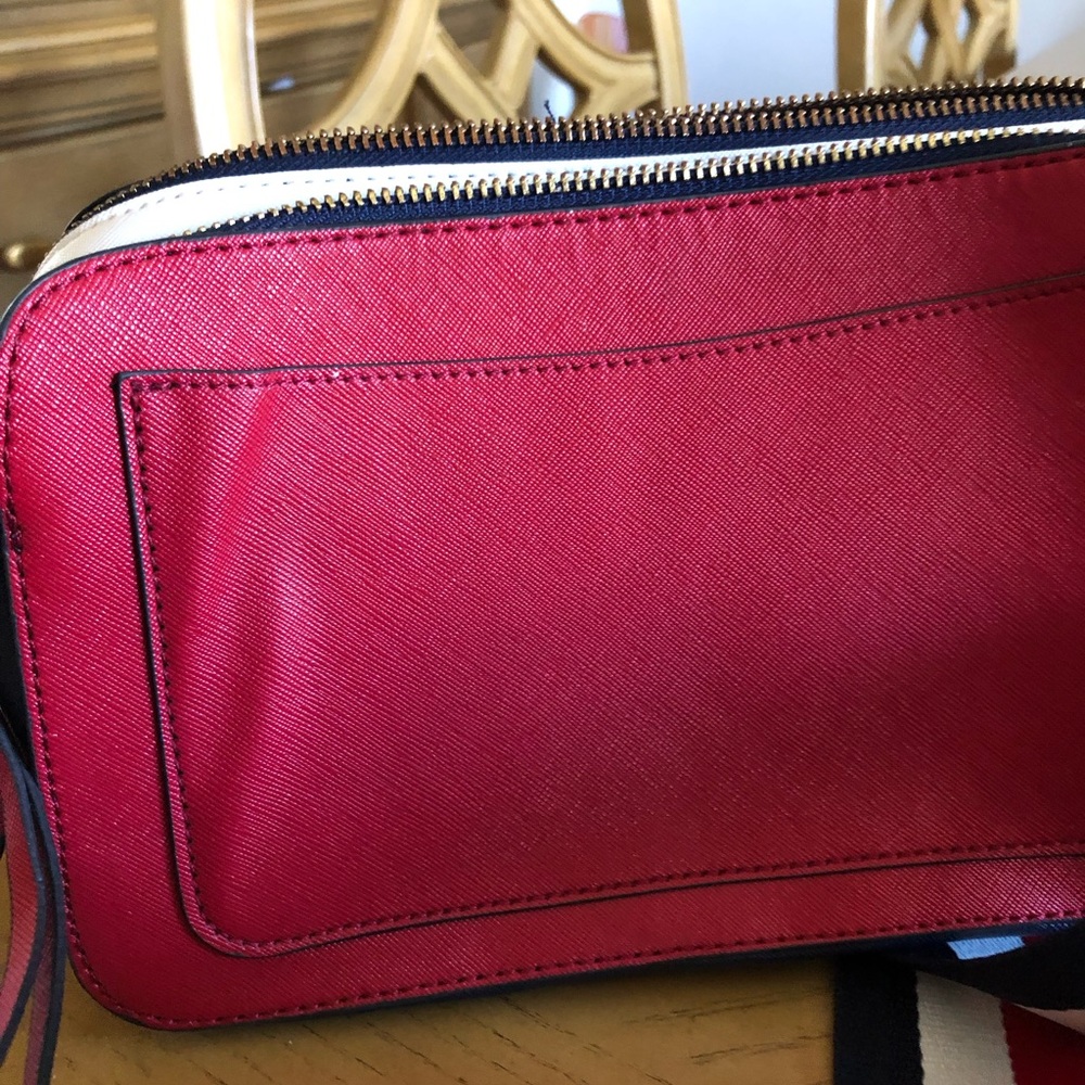 Red Saffiano Crossbody Wristlet